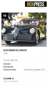 ALFA ROMEO 6C 2500, BELLEZZA E DESIGN TUTTO ITALIANO - nella foto: Alfa Romeo 6C 2500 SS Villa d'Este (fonte foto: http://concorsodeleganzavilladeste.com) - www.irog.it