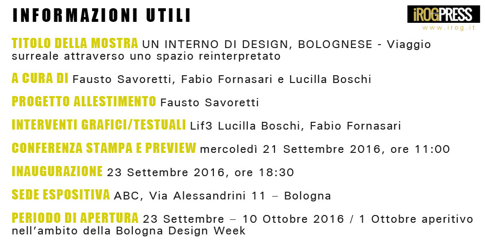 UN INTERNO DI DESIGN, BOLOGNESE - VIAGGIO SURREALE ATTRAVERSO UNO SPAZIO REINTERPRETATO - www.irog.it