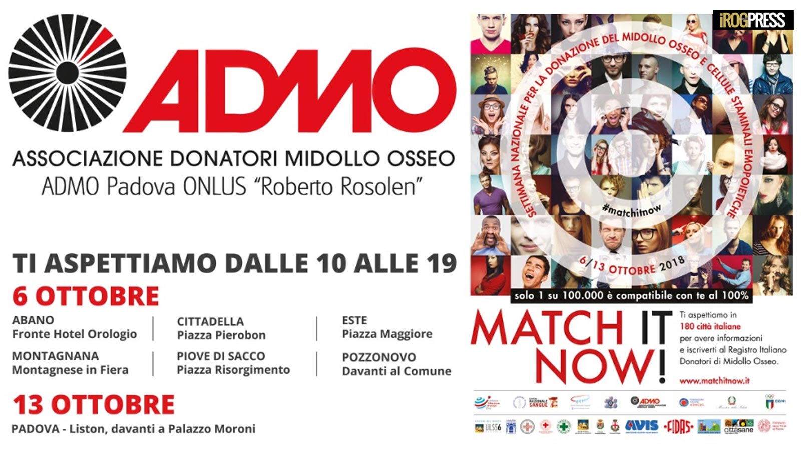 ADMO PADOVA, DA 6 PIAZZE DELLA PROVINCIA AI NAVIGLI. INIZIA IL “MATCH IT NOW 2018” PADOVANO