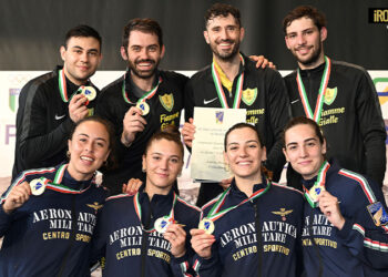 CAMPIONATI ITALIANI ASSOLUTI 2023, SCIABOLATORI FIAMME GIALLE E SCIABOLATRICI AERONAUTICA VINCONO I PRIMI TITOLI A SQUADRE A LA SPEZIA