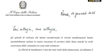 LETTERA DEL CAPO DELLA POLIZIA AI POLIZIOTTI IMPEGNATI NELLE RECENTI MANIFESTAZIONI