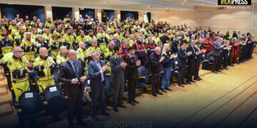 IERI I 25 ANNI DEL GRUPPO VOLONTARI DELLA PROTEZIONE CIVILE DI PADOVA E CONSEGNA PERGAMENA AI VOLONTARI DI LUNGO CORSO